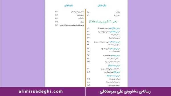 درس فارسی اول ابتدای