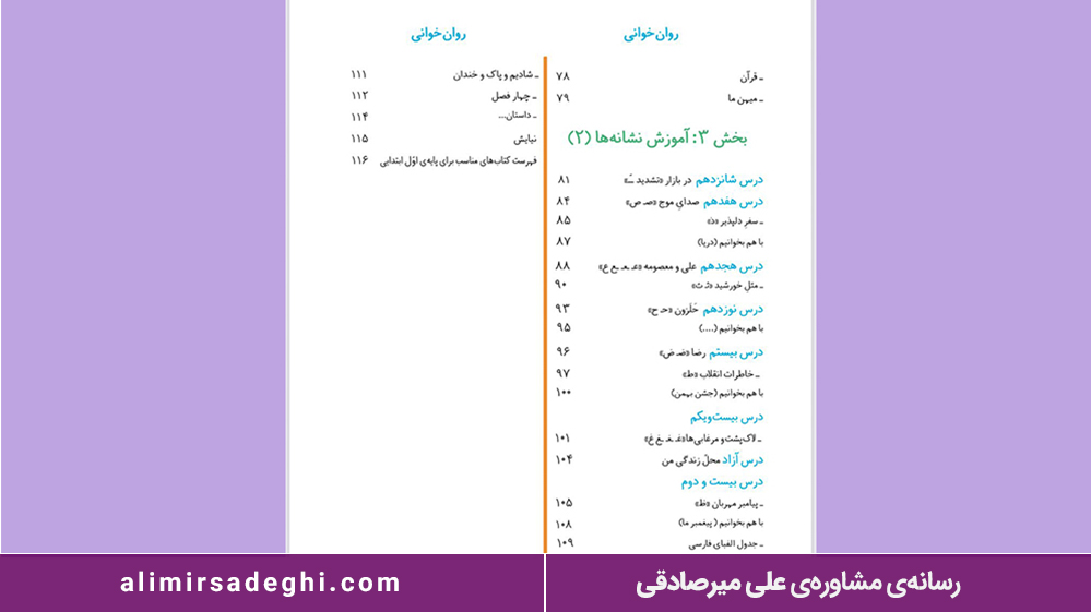 درس فارسی اول ابتدای