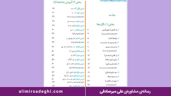 درس فارسی اول ابتدای