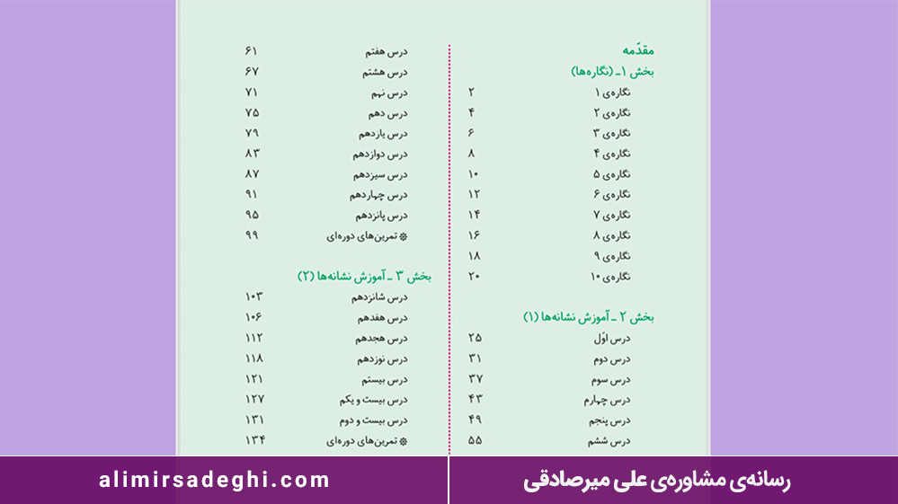 درس نگارش پایه اول دبستان